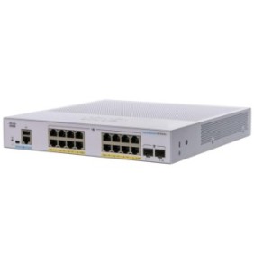 Switch  cisco cbs350-16fp-2g 16 porturi 10/100/1000 2 x sfp poe 240w buffer: 1.5 mb flash