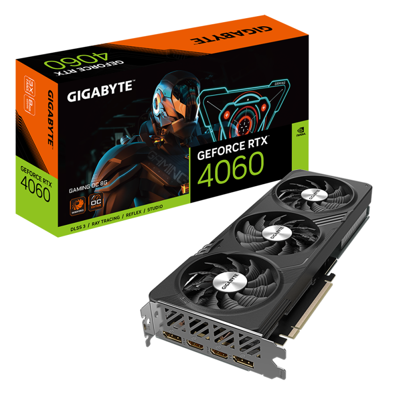 Placa video gigabyte geforce rtx 4060 gaming oc 8gbgddr6 128 bit pciexpress 4.0 2xdisplayport 2xhdmi