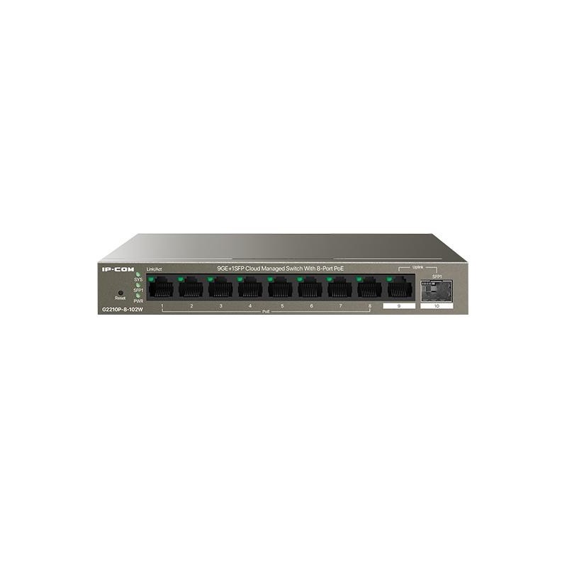 Ip-com switch g2210p-8-102w 8-port gigabit poe standard and protocol: ieee 802.3 ieee 802.3u ieee 802.3ab