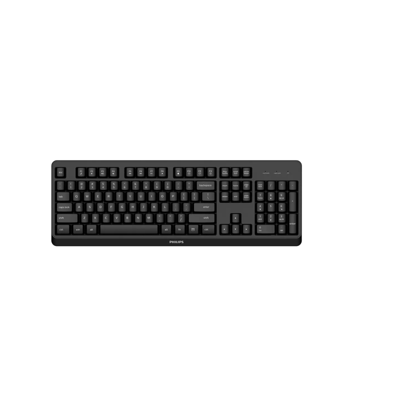 Tastatura wireless philips seria 3000 acoperire pana la 15m design ergonomic din plastic negru