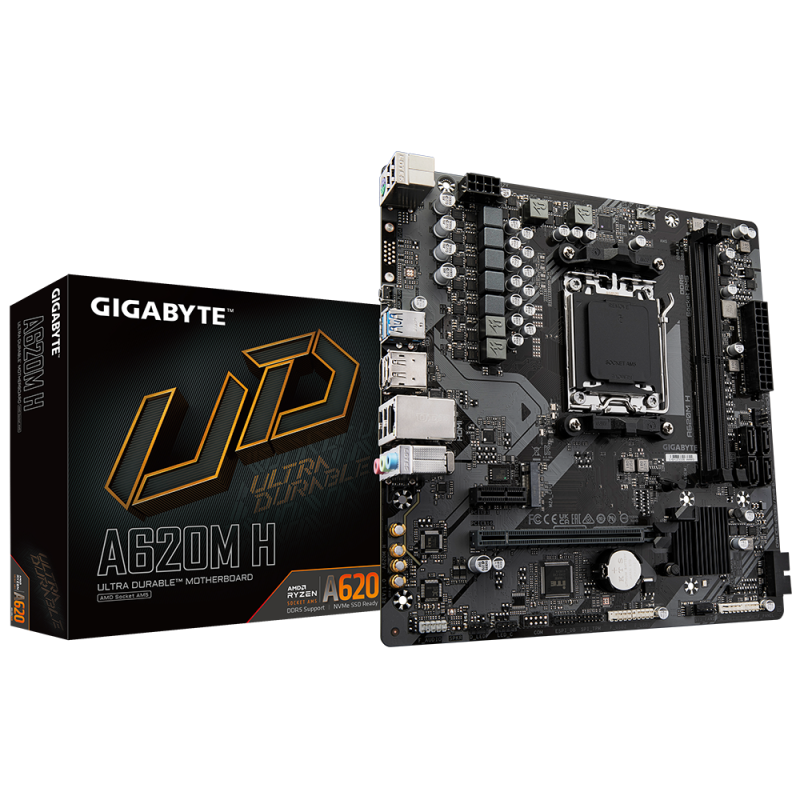 Placa de baza gigabyte a620m h am5 2x ddr5 1x displayport 1x hdmi 1x pcie