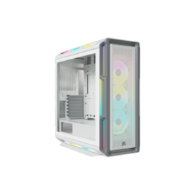 Corsair icue 5000t rgb tempered glass mid-tower atx pc case — white