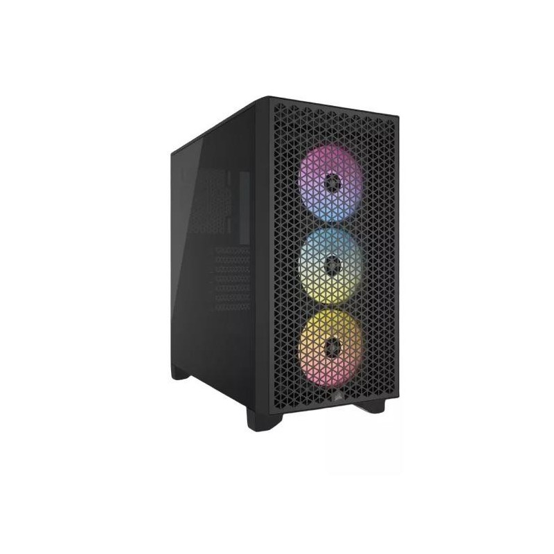 Carcasa corsair 3000d rgb mid-tower atx fara sursa 3 ventilatoare ar120 rgb series incluse negru