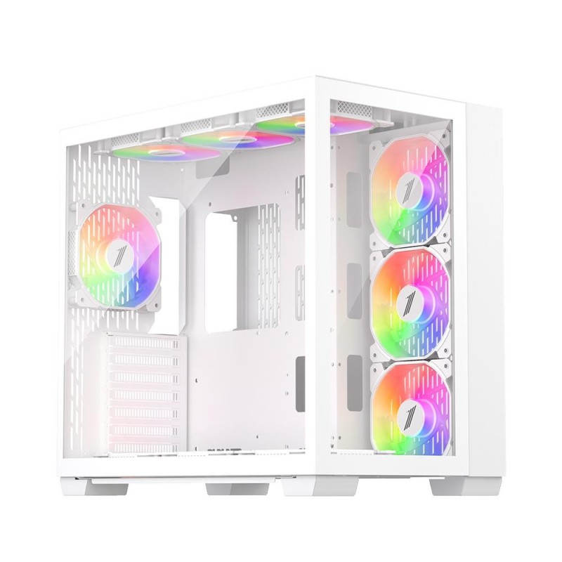 Carcasa 1stplayer mv8 mid tower argb alb tempered glass sloturi expansiune 7 drive bays: 2x3.5