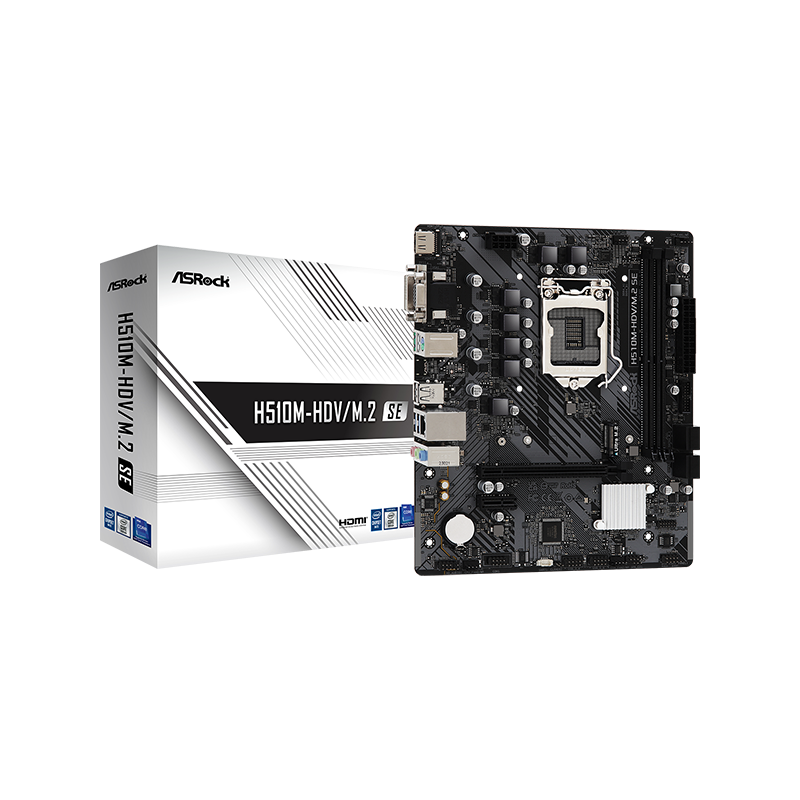 Placa de baza asrock h510m-hdv/m.2 se lga1200 2x ddr4 1 pcie 4.0 x16 1 pcie