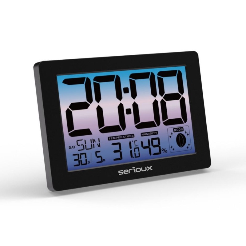 Ceas termometru higometru de camera th86145  caracteristici: temperatura interioară afișare ora calendar faza lunii alarmă