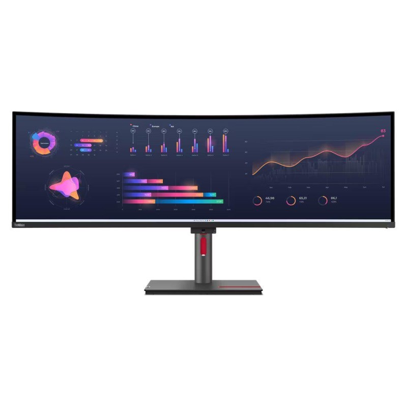 Monitor lenovo thinkvision p49w-30 49'' ips dqhd (5120x1440) anti- glare 32:9 curvature: 3800r brightness: 350