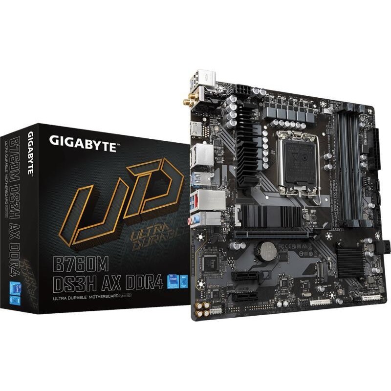 Placa de baza gigabyte b760m ds3h ax (rev. 1.x) lga1700 4x ddr5 1x pcie x16