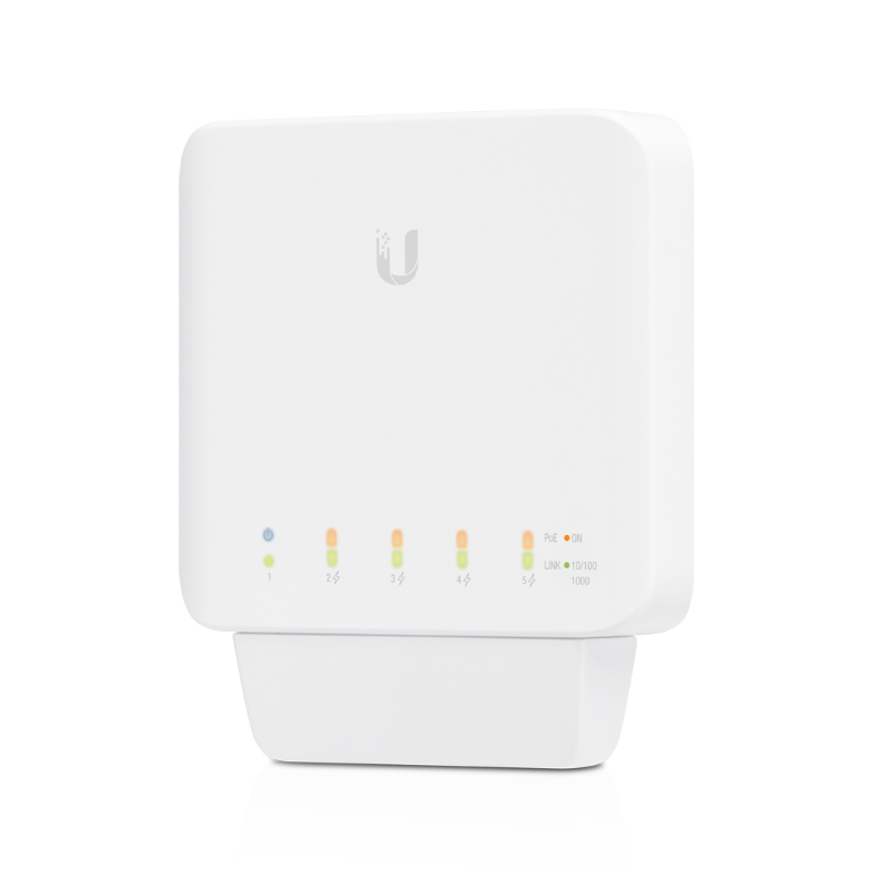 Ubiquiti unifi switch usw-flex-3(3-pack) 5x 10/100/1000 mbps rj45 ports4 x 802.3at poe consum 5w alocare