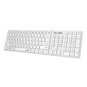 Tastatura genius slimstar 126 cu fir usb multimedia 104 taste + 12 taste multimedia alb
