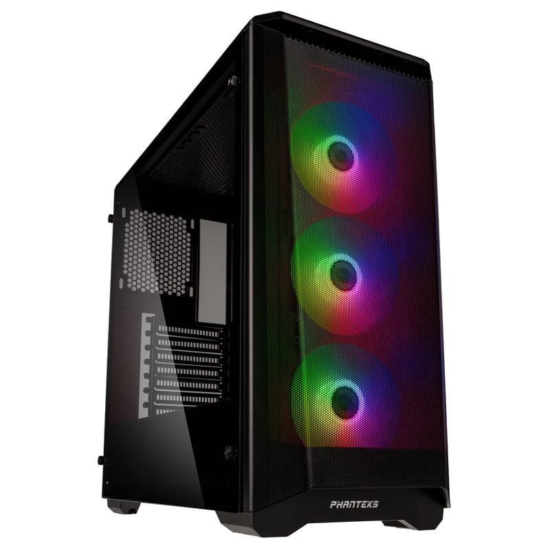 Carcasa phanteks eclipse p400a argb md-tower tempered glass negru preinstalled fans 3x 120 mm