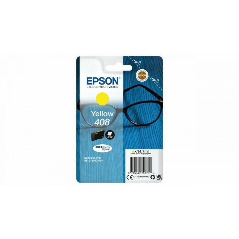 Epson singlepack yellow 408 durabrite ultra ink 14.7 ml workforce pro wf-c4810dtwf workforce pro wf-c4310dw.