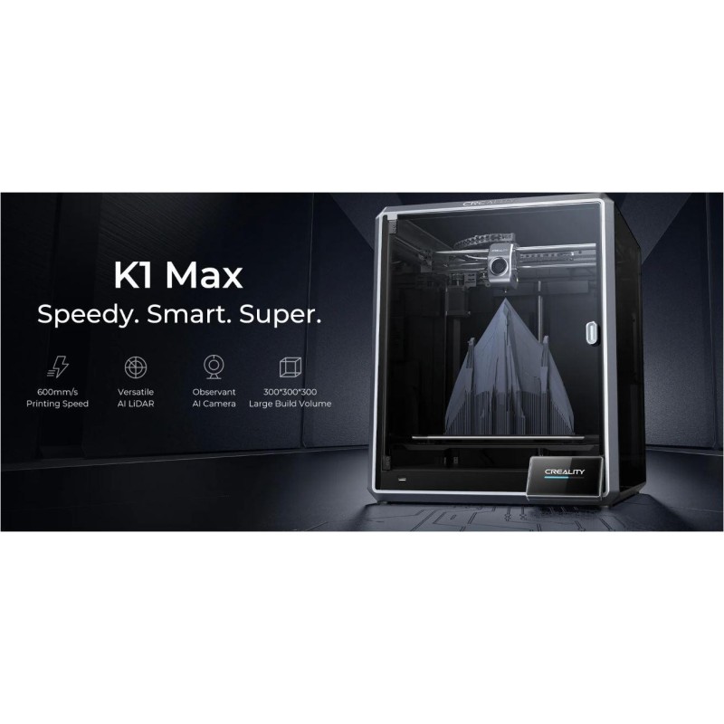 Imprimanta 3d creality k1 max tehnologie fdm viteza printare 600mm/s precizie 100 +/-0.1mm diametru filament: