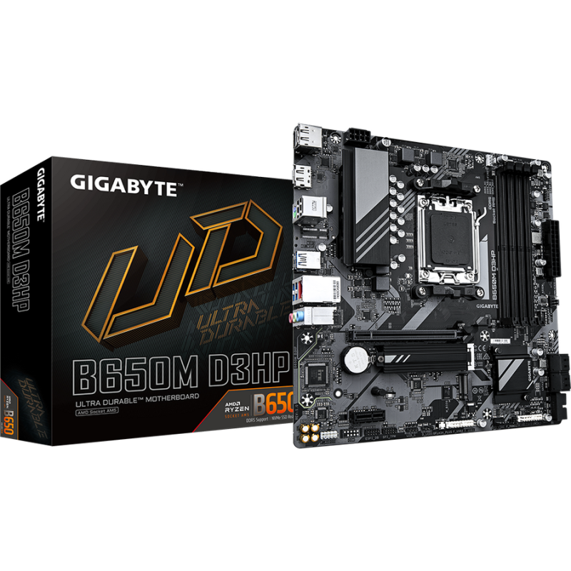 Placa de baza gigabyte b650m d3hp amd b650 am5 4x ddr5 2x dp 1x hdmi