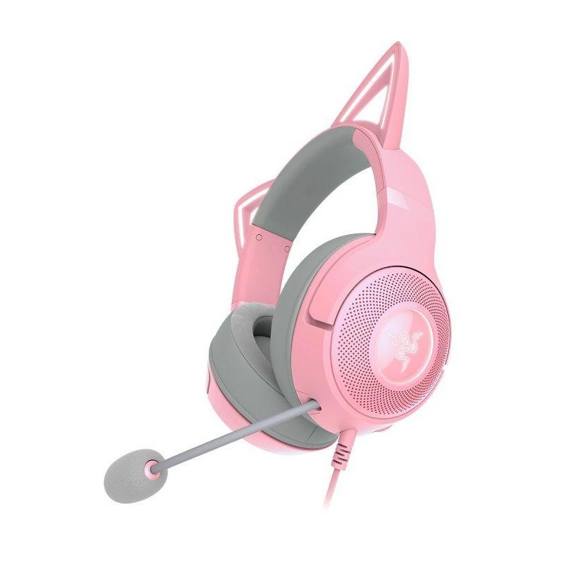 Casti razer kraken kitty v2 quartz edition interfata usb-a sensibilitate 92.5 db spl / mw