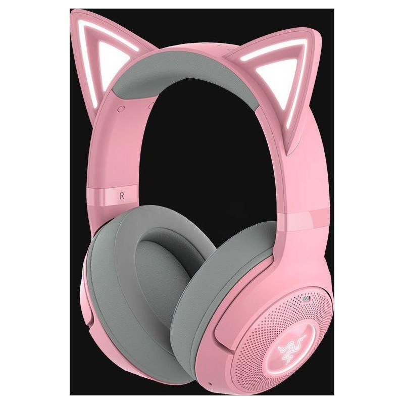 Casti razer kraken kitty v2 bluetooth 5.2quartz edition interfata usb- a sensibilitate 92.5 db spl