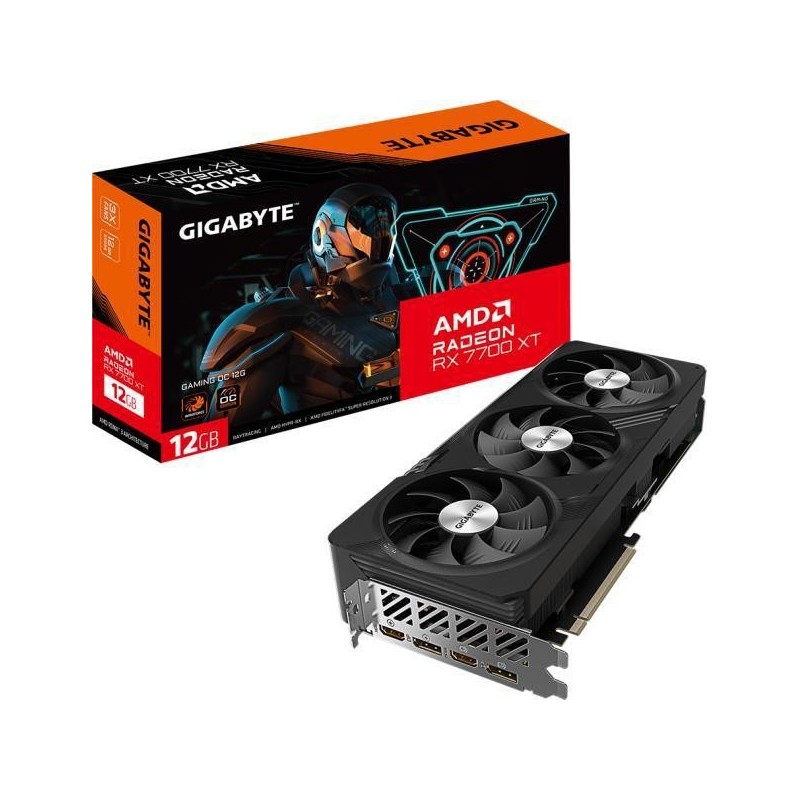 Placa video gigabyte radeon rx 7700 xt gaming oc 12gb gddr6 192 bit pcie 4.0