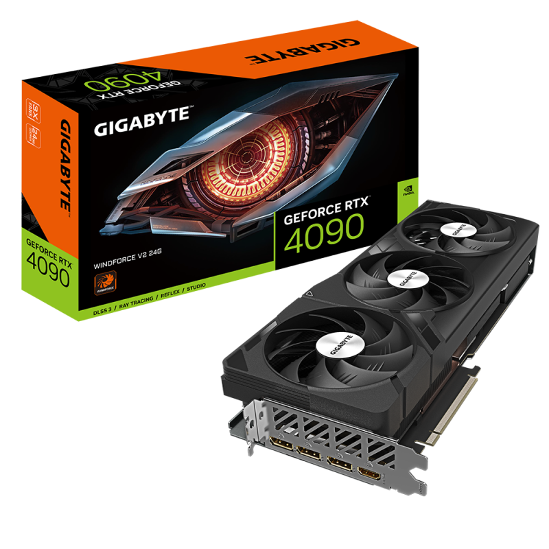 Placa video gigabyte geforce rtx 4090 windforce v2 24gb gddr6x 384 bit pcie 4.0 3x