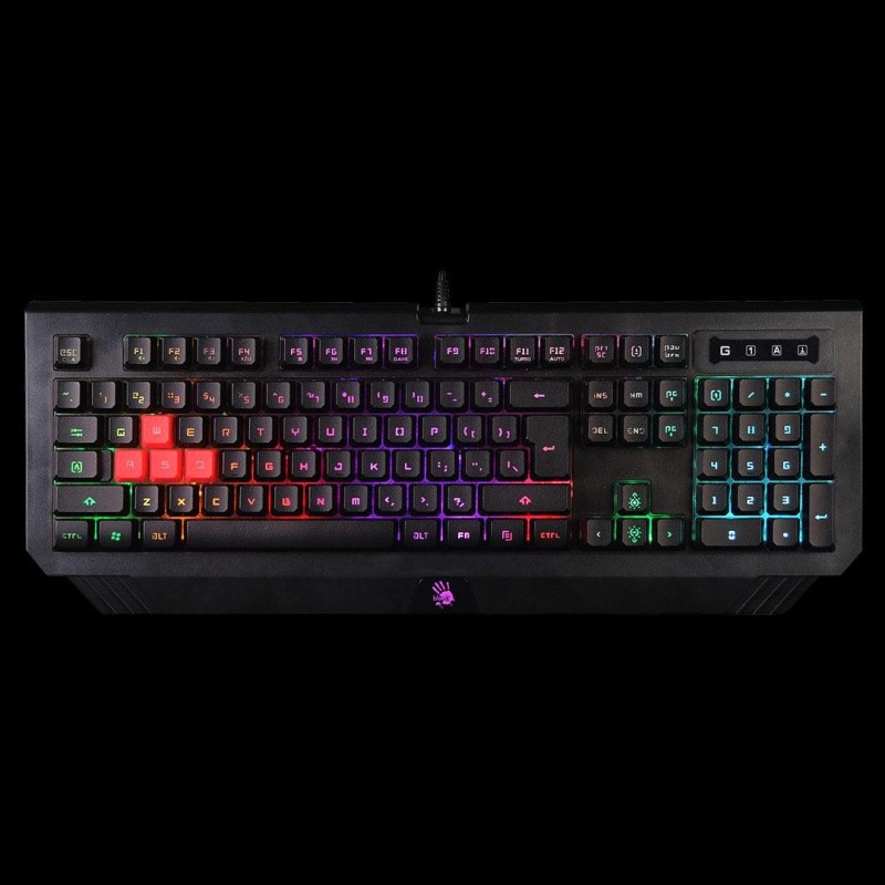 Tastatura a4tech bloody gaming cu fir 1.8m 106 taste format standard  usb negru