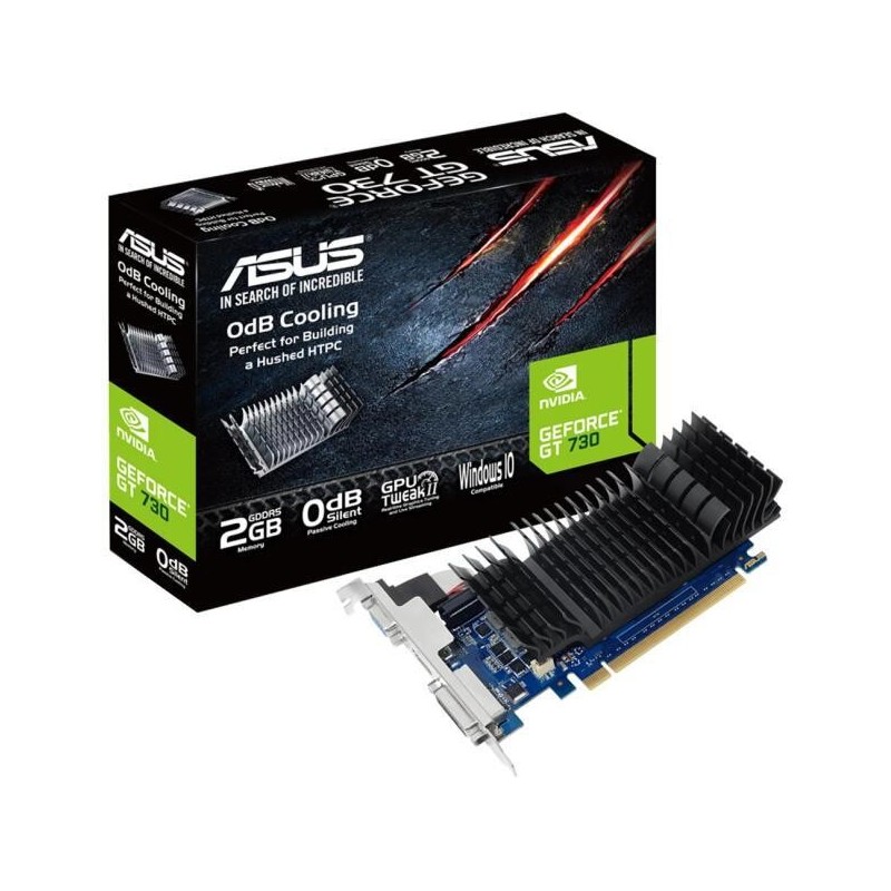 Placa video asus geforce® gt 730 2gb ddr3 evo pci express 2.0 opengl® 4.6 64-bit