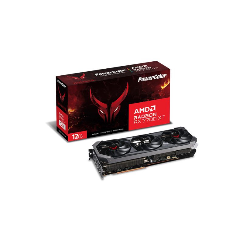 Placa video power color reddevil amd radeon rx 7700 xt 12gb 192 bit gddr6 pcie