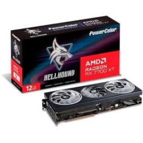 Placa video power color hellhound amd radeon rx 7700 xt 12gb 192 bit gddr6 pcie