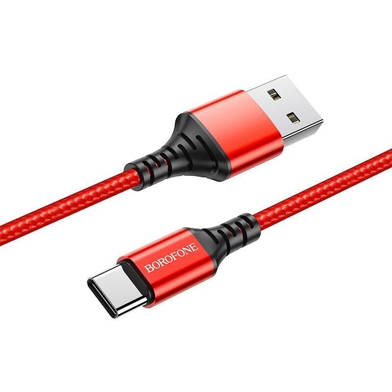 Cablu date si incarcare usb-a - usb-c borofone bx54 ultra bright 18w 1m rosu -