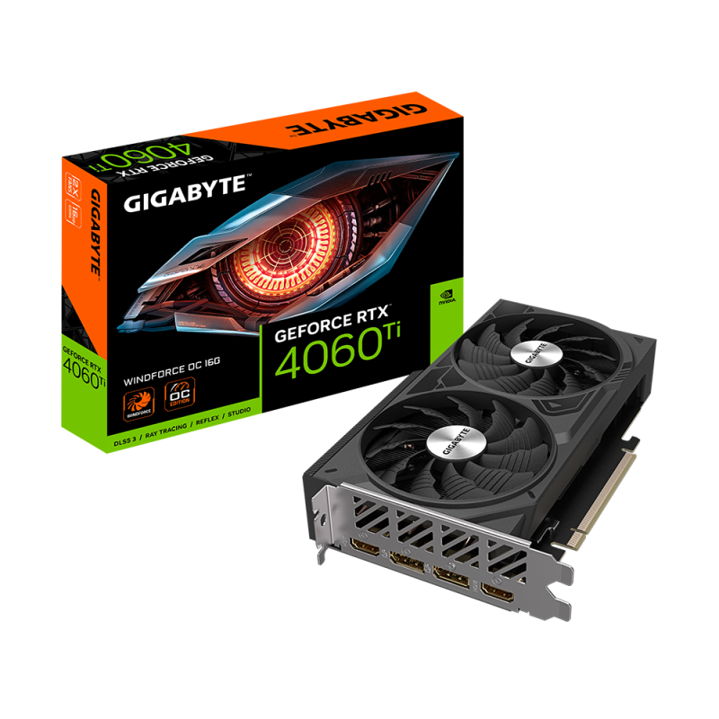 Placa video gigabyte geforce rtx 4060 ti windforce oc 16g 128 bit gddr6 pcie 4.0