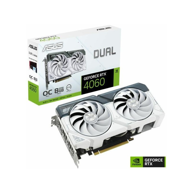 Placa video asus dual geforce rtx™ 4060 white oc edition 8gb gddr6 128 bit pcie