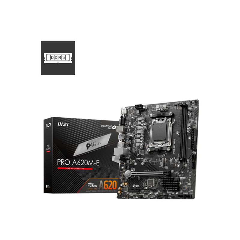 Placa de baza msi pro a620m-e am5 2xddr5 1xhdmi 1xvga 1xpcie x16 1xpcie 1x 1xm.2