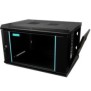 Cabinet 19″ spacer 6u 600x450mm fixare pe perete flatpack (dezasamblat) black usa sticla cu blocare