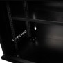 Cabinet 19″ spacer 9u 500x450mm fixare pe perete flatpack (dezasamblat) black usa sticla cu blocare