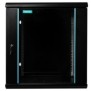 Cabinet 19″ spacer 12u 600x450mm fixare pe perete flatpack (dezasamblat) black usa sticla cu blocare