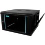 Cabinet 19″ spacer 6u 600x600mm fixare pe perete flatpack (dezasamblat) black usa sticla cu blocare