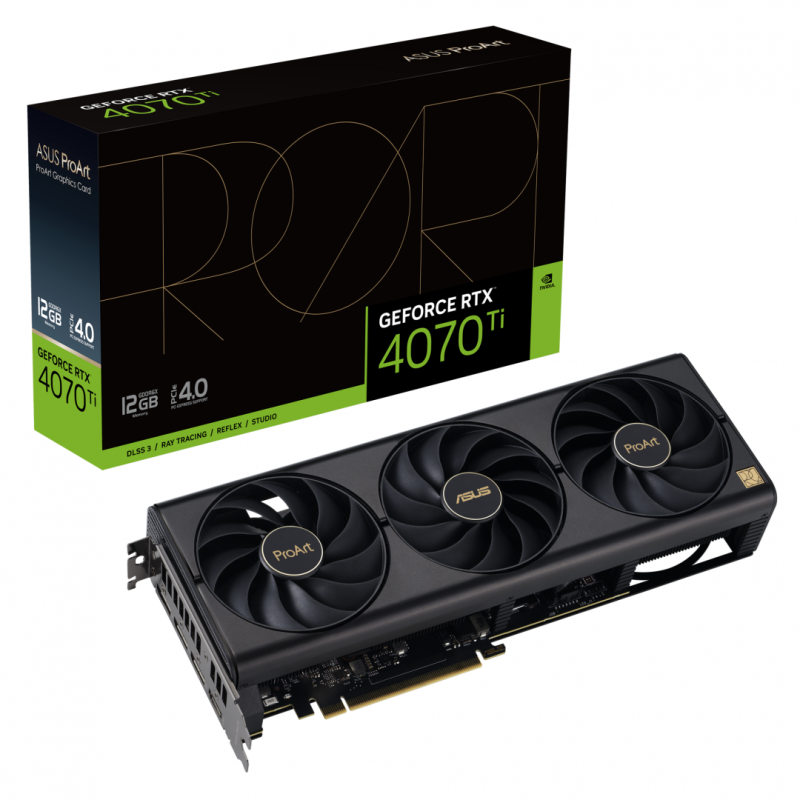 Placa video asus proart rtx 4070ti 12gb gddr6x 192 bit pcie 4.0 1x hdmi
3x