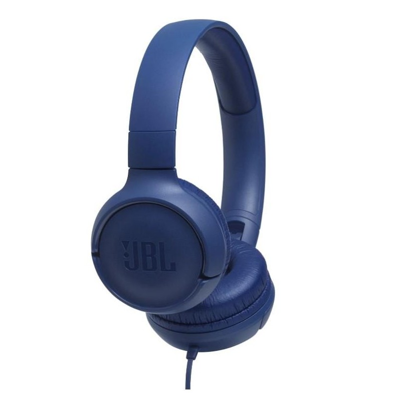 Jbl tune 500 onear universal headphones 1-button mic/remote - blue (jblt500blu)