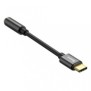 Cablu adaptor baseus usb type c-jack 3.5mm lungime 10.5 cm negru