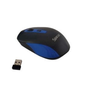 Mouse spacer pc sau nb wireless 2.4ghz optic 1600 dpi butoane/scroll 4/1 negru cu albastru