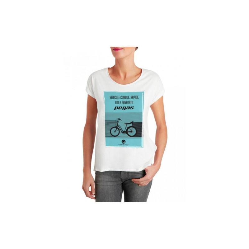 Tricou pegas femei model vehicule comode rapide utile sanatatii marime m culoare galben