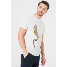 Tricou casual dracon barbati light gray-l