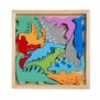 Puzzle din lemn cu dinozauri 12 piese