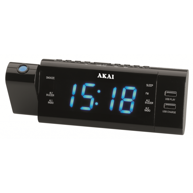 Radio cu ceas akai acr-3888 cu proiectie  1.2 led display real time synchronized projection am/fm/pll