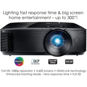 Proiector optoma hd146x dlp fhd 1920x1080 up to wuxga (1920×1200) 3600 lumeni 25.000:1 16:9 nativ