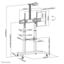 Stand podea mobil/fix neomounts plasma-m1950e pentru display-uri cu diagonale 60-100 sistem de prindere vesa 400x400~1000x600