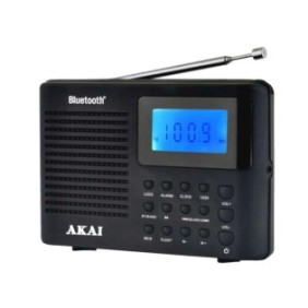 Radio cu ceas akai apr-400 cu baterii 3x aaa bluetooth 5.0 power max 0.8w accesorii: