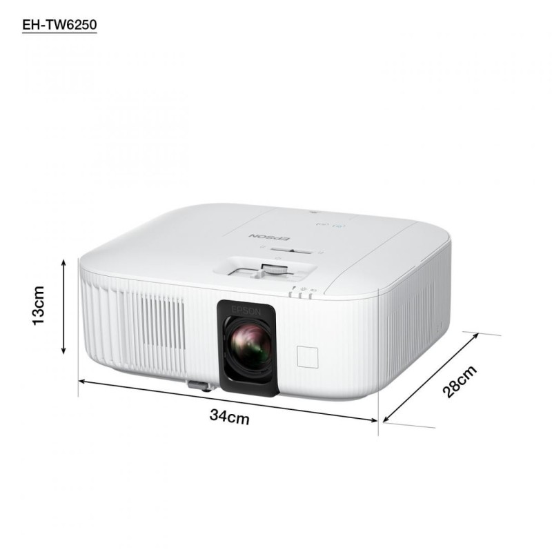 Proiector epson eh-tw6250 3lcd 2.800 lumeni 4k pro uhd 16:9 35.000:1 lampa 4.500 ore/ 7.500