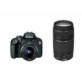 Camera foto canon double kit eos-4000d + ef-s 18-55mm dciii + 75-300mm dc 18.7mp2.7 tft