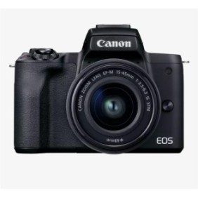 Camera foto canon eos m50 mark ii black kit ef-m15-45 is stm 24.1 mp digic