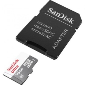 Micro secure digital card sandisk 16gb clasa 10 reading speed: 80mb/s include adaptor sd (pentru