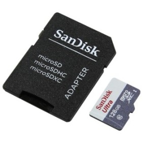 Micro secure digital card sandisk 128gb clasa 10 reading speed: 80mb/s include adaptor sd (pentru